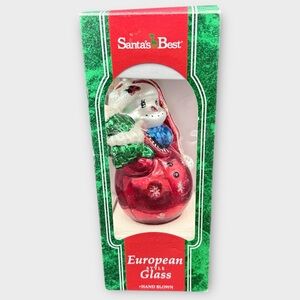 Santa’s Best Vintage 1993 European Style Glass Hand Blown Christmas Ornament